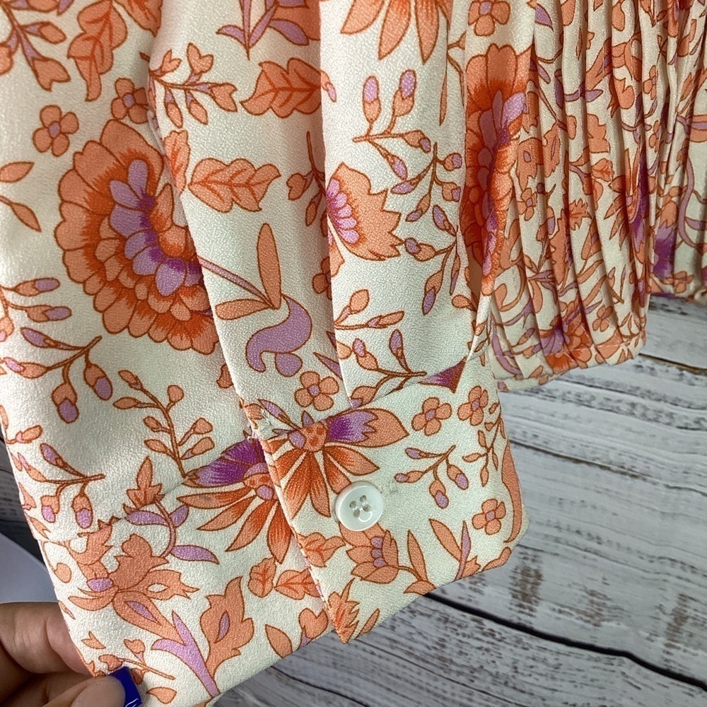 EMERY ROSE PLUS SIZE 4X 4XL FLORAL TOP ORANGE PURPLE SPRING SUMMER FALL BLOUSE - Picture 8 of 10